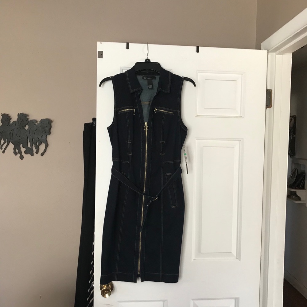 Denim zip up dress.  Tags still attached.